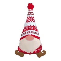 Elfballon met rode muts van 91 x 56 cm
