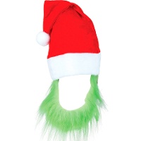 Kerstmuts met groene monsterbaard