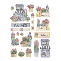 Rijstpapier van Flowers 29,7 x 42,5 cm - Artis decor - 1 eenheid