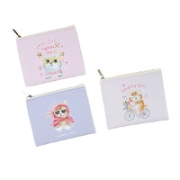 Portemonnee met fantasie kattendesign 12,5 x 10,5 cm - 1 stuk