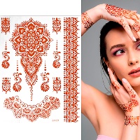 Tijdelijke handtattoos in henna?look - 6 stuks