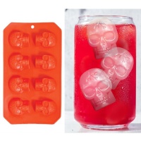 Siliconen ijsblokjesvorm met schedels, 22 x 12 cm - 8 holtes