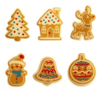 Witte chocolade kerstfiguren - 48 stuks