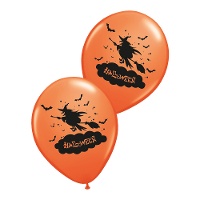 Oranje Halloween Heksen Latex Ballonnen 30 cm - 6 Stuks