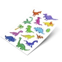 Pixel dinosaurussen stickers - 1 vel