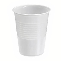 Plastic bekers van 220 ml wit - 50 stuks
