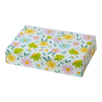 Doos van 23,5 x 16 x 5 cm met kleurrijke bloemen