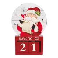 Kerst adventskalender met licht van Santa Claus 12,5 x 18,5 cm