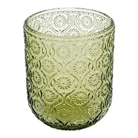 Gegraveerde groene glazen beker van 270 ml