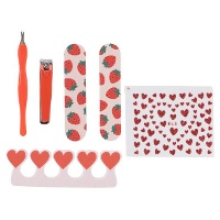 Manicureset met Aardbeienmotief - 6 Stuks