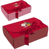 Kerstman geschenkdoos met strik - 1 stuk