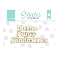 Kartonnen Silhouetten van Sandwiches, Pizza's en Broden - Artis decor - 3 stuks