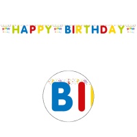 Regenboog 'Happy Birthday' Slinger van 2m