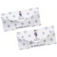 Blauwe communie-geldenvelop, assorti - 1 stuk