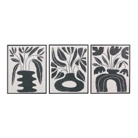 Zwarte Vaas Schilderijen van 40 x 50 cm - 3 stuks