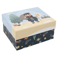 Geschenkdoos van Olentzero 12 x 10 x 6 cm gemengd - 1 stuk