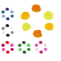 Acrylische pompons met 3-tonige buis van 2,5 cm - Innspiro - 50 stuks