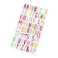 3D kleurletters stickers - 80 stuks
