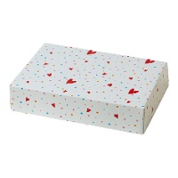 Doos van 23,5 x 16 x 5 cm met confetti en hartjes