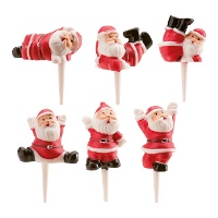Santa Claus picks in 6 cm poses - Dekora - 72 stuks