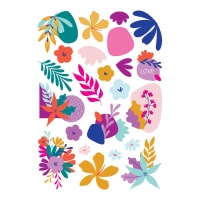 Bloemenstickers - 1 vel