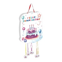 Aquarel-piñata 'Feliz Cumpleaños' 50 x 35 cm