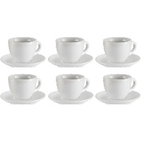 Porseleinen koffiekopje van 150 ml met schotel - 6 diensten