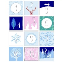 Adventskalender Stickers Winterbos - 24 stuks