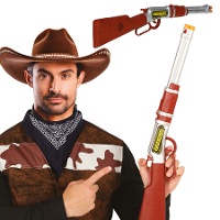 Zilverkleurige cowboygeweer van 60 cm