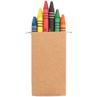 Kleurkrijtjes in kraft doos - 6 stuks