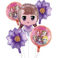 Paarse magische prinsessenboeket - 5 stuks