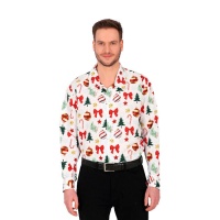 Wit kerstshirt met ornamenten