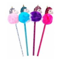 Potlood met Unicorn-pompon - 1 stuk