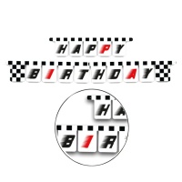 Guirnalda Happy Birthday van Racing, 3 m lang