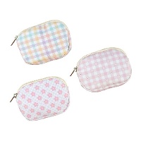 Ovaalvormige pastelkleurige portemonnee van 11 x 8,5 cm - 1 stuk