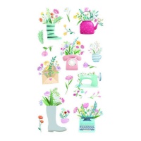 Transparante lentebloemen stickers - 1 vel