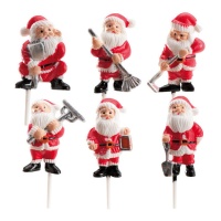 Kerstman Prikkers met Beroepen van 4 cm - Dekora - 144 Stuks