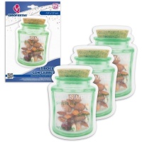 Zip-sluiting Zakje van 19,5 x 13,5 cm met kurken pot - 3 stuks