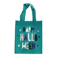 Turquoise Happy Halloween tas van 21 x 23 cm