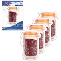 Ziplock zakje 15 x 10,2 cm pot met deksel - 4 stuks