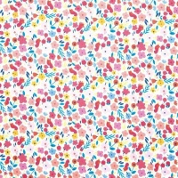 Katoenen popeline stof Happy friends flower - Katia