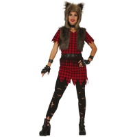 Vrouwen wolf kostuum met capuchon
