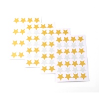 Stervormige stickers in goud en zilver - 4 vellen