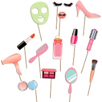 Kit voor fotocabine met grappige make-up - 14 stuks