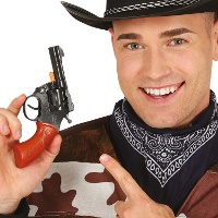 Bruin-zwarte cowboy pistool van 18 cm