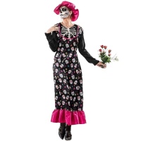 Catrina Skeletkostuum met Hoed voor Dames