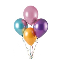 Latex ballonnen 25 cm assorti chroom - 10 st.