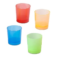 Kleurrijke plastic bekers van 33 ml - 10 stuks