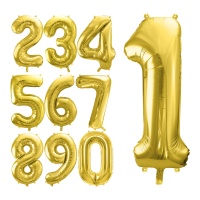 Gouden nummerballoon van 72 cm - PartyDeco - 1 stuk