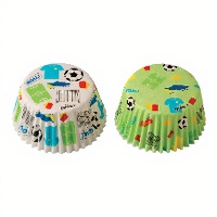 Papieren cupcakevormpjes Voetbal - Decora - 36 stuks